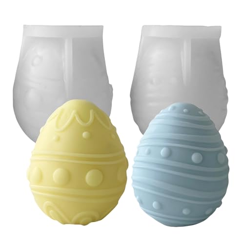 Silikonform Ostern Eier, 2 Stück Silikonformen Gießformen Ostern, Gießformen Silikon Ostereier Gips zum Gießen Silikonform Ostereier Gipsformen zum Gießen Silikonform Hase für Osterdeko (D) von GZWY