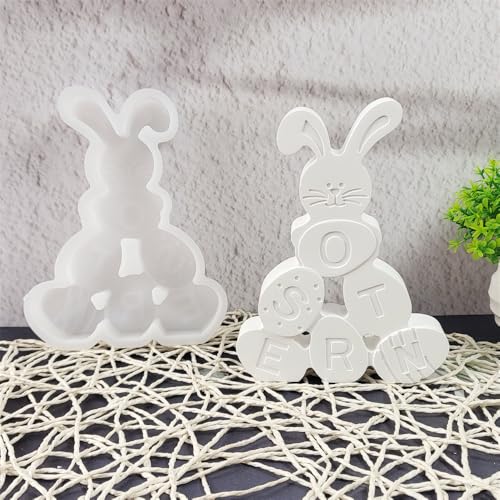 Silikonform Ostern Hase, Silikonformen Gießformen Ostern, Gießformen Silikon Ostern Frühling Ostereier Gipsform zum Gießen Ostern Silikonform Frühling Silikonform Ostereier für DIY Osterdeko (A) von GZWY