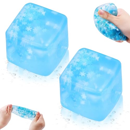 Stressball für Kinder und Erwachsene, 2 Stück Fidget Cube Stressbälle Baby Spielzeug,Großes Eiswürfel-Fidget Toys,Anti Stress Spielzeug für Jungen Mädchen,Mitgebsel Gastgeschenk Kindergeburtstag (2) von GZWY