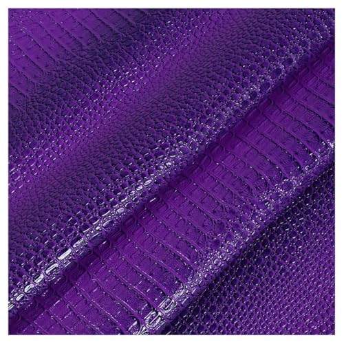 Kunstleder Stoff Krokodilmuster Glänzender PU-Kunstleder Polsterstoff Meterware 138 cm Breit für Sofastuhl-Sitzbezug, Möbel, DIY Crafts# Size: 1m/39.4inch,Colour: Purple(Purple,1.38X2m) von GZXFEGZDCPH