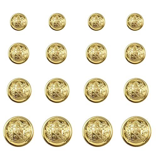 40 Stück Metall Gold Blazer Knöpfe Runde Form Metall Knöpfe Set für Männer Frauen Blazer Anzüge Mantel Uniform und Jacke 15 mm 18 mm 20 mm 25 mm Durchmesser von GZXYUAN