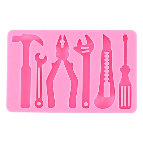 Tools Silikon Fondant Formen Topper Hammer Schraubenschlüssel Werkzeuge Form Schokolade Süßigkeiten Gelee Form Schraubendreher und Hammer Fondant Form für Kuchen Topper Dessert Dekorieren (Stil 2) von GZXYUAN