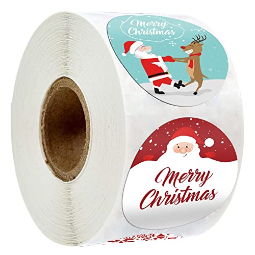 500 Stück Weihnachtsaufkleber Rund Etiketten Merry Christmas Sticker - Fröhliche Weihnachts Etiketten zum beschriften - Selbstklebend von GZYshoyao