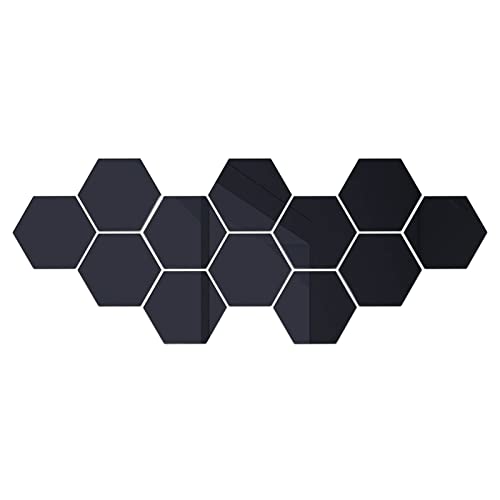 12 Stück Spiegelfliesen Selbstklebend Wandtattoo Spiegel Wandaufkleber Hexagon Wandspiegel Zum Wanddekoration Spiegel Aufkleber Wandbilds Acryl Hexagon Spiegel für Zimmer SofaTV Hintergrund von GZYshoyao