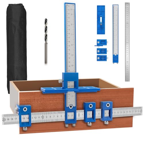 GZhaizhuan Locher Locator Bohrführung, Einstellbare Punch Locator mit Bohrer Bohrhilfe Bohrführungshülse für Installation von Griffen Knäufen an Türen oder Schubladen von GZhaizhuan