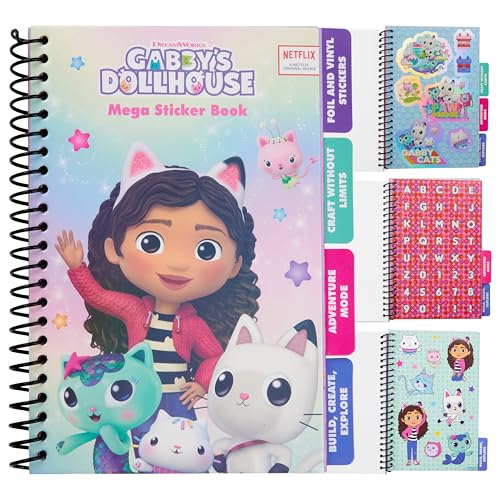 Gabby's Dollhouse Stickerbuch Mädchen, Teenager Sticker Album mit 28 Stickerbögen, Sticker Buch Scrapbook von Gabby's Dollhouse