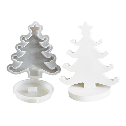 Gacqpli Kerzenformen für die Kerzenherstellung, Weihnachtsbaum-Seifenformen, Silikonformen Epoxidharz-Gießform, Weihnachtsbaum-Silikon-Gussformen für Ton-Harz-Kreide von Gacqpli