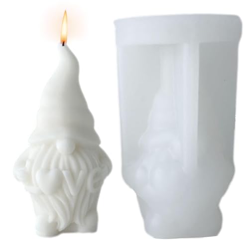 Gnome Silikonform - 3D Wichtel Silikonform, Weihnachten Wichtel Silikon Gießformen, Für Herstellung Von Kerzen, Schokolade, Fondant von Gacqpli