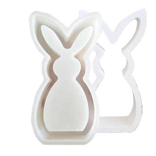 Kaninchen-Kerzenform - 3D Hasen Kerzenformen, Ostern Kaninchen Silikonformen Gießformen, Antihaft-Kerzenhalter-Harzform von Gacqpli