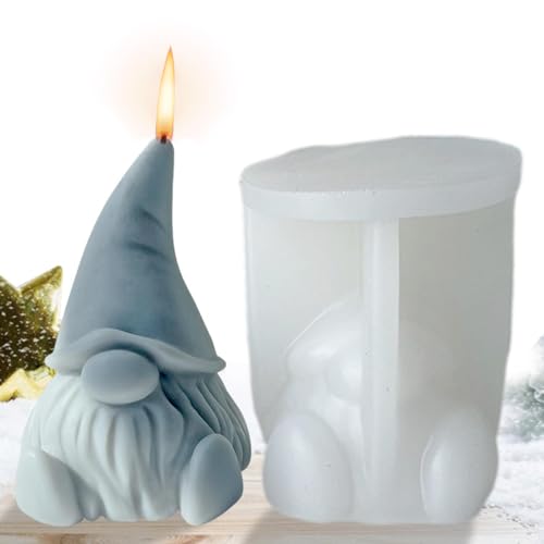 Silikonform Weihnachten Wichtel, Weihnachten Zw-erg 3D Kerzenform Silikonform, Epoxidharz Formen Weihnachtsmann Silikon Gießform 3D Silikonformen Für Schokolade, Keramikton von Gacqpli