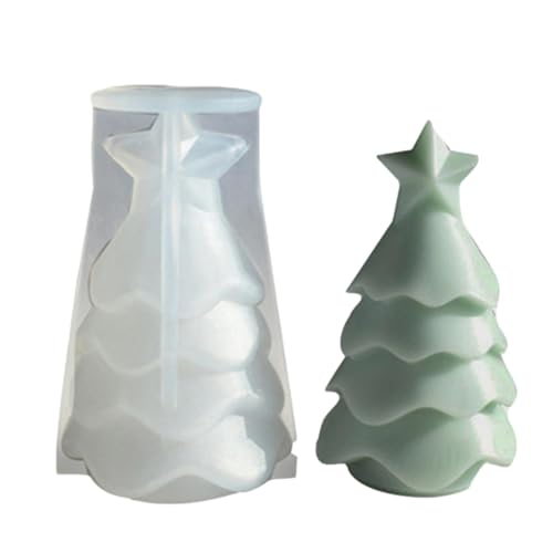 Weihnachtsbaum-Silikonform - 3D Weihnachtskerzenformen, Weihnachtsbaum Kerzenform, Aromatherapie Kerze, Schokolade, Seife, Epoxidharz Formen von Gacqpli