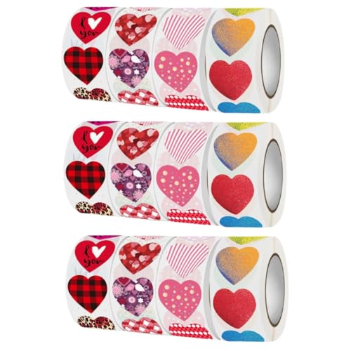 3 Sätze Liebe Aufkleber Etikett Namensschilder Der Schule Reize Scrapbooking Sticker Scrapbook Stickers Dekorativer Siegelaufkleber Festival-siegelaufkleber 4 Rollen * 3 Gadpiparty von Gadpiparty