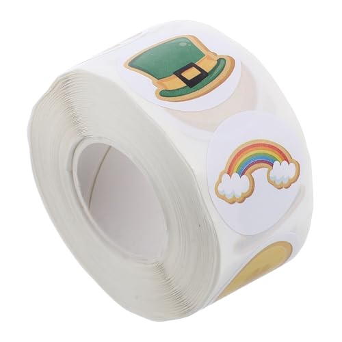 Gadpiparty 1 Rollversiegelungsaufkleber Prom Kostüme Hut Aufkleber Münzaufkleber Etikett Aufkleber Patty Aufkleber Autoanhänger Patrick Label Irish Sticker Patrick Sticker Copper Plate von Gadpiparty