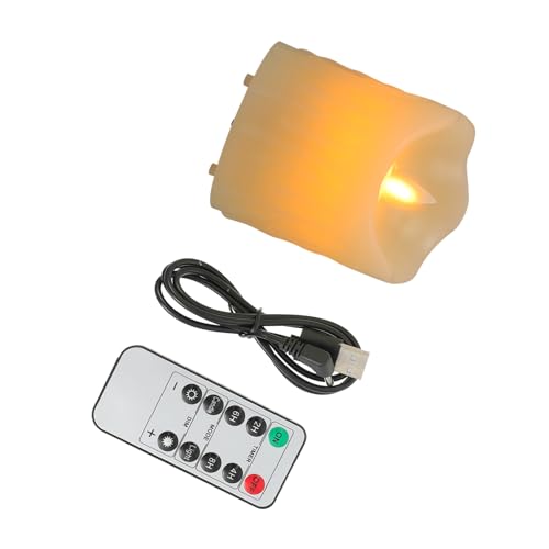 Gadpiparty 1 Set Fernbedienung Tränenkerze Lampe Flamme USB Glühbirne Batterie Teelicht Kerzen Batterie Lichterketten Schild Laternen Halloween Nachtlicht Unterputzbetrieb Strip Paraffin von Gadpiparty