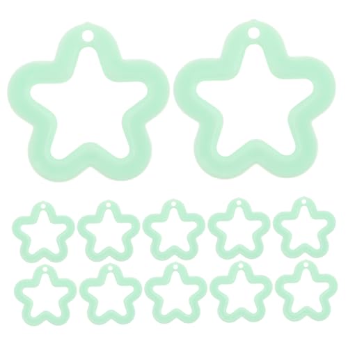 Gadpiparty 100st Pentagramm-anhänger Rohlinge Für Anhänger Mit Hohlrahmen Ohrringe Sternanhänger Kit Zur Herstellung Von Armbändern Sternanhänger Für Armbänder Acryl Light Green von Gadpiparty