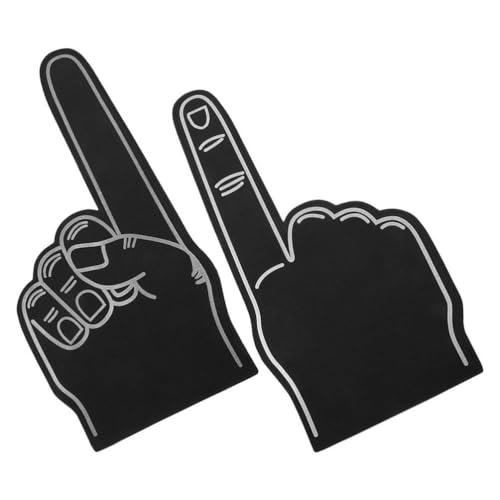 Gadpiparty 18-Zoll-Riesenschaum-Finger: 2 Stück Schwarze DIY-Rohling-Schaumstoffhand Universelle Schaumhand – Feier-Pompons Für Schulartikel Sportveranstaltungen Fußballspiele von Gadpiparty
