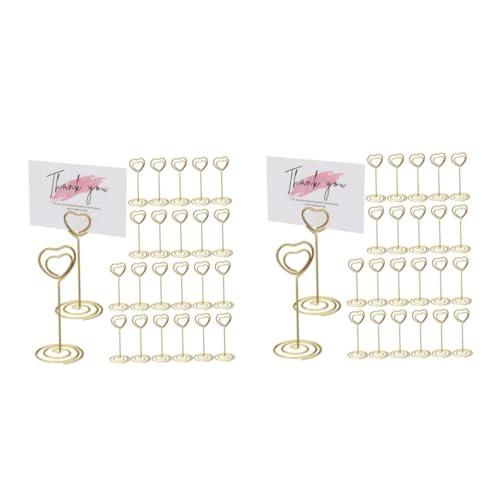 Gadpiparty 2 Sätze Esstisch-nummernhalter Kartenhalter Stehen Tischnummer Steht Platzkartenhalter Für Den Tisch Büro Hochzeit Memohalter-clip Halter Für Memo-clips Metall Golden 40 Stück * 2 von Gadpiparty