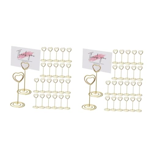 Gadpiparty 2 Sätze Esstisch-nummernhalter Tischnummer Steht Bildhalter Für Tische Kartenhalter Stehen Büro Hochzeit Valentinstag Memohalterständer Memohalter-clip Metall Golden 40 Stück * 2 von Gadpiparty