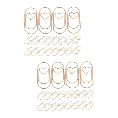 Gadpiparty 2 Sätze Lesezeichen Aus Metall Karten Clip Papierklemmen Dekoklammern Karten-clips Papierklammern Sortiert Bunt Büroklammern Dokumentieren Büroklammern Büro Rose Gold 20 Stück * 2 von Gadpiparty