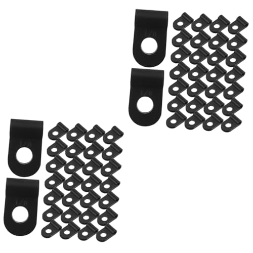 Gadpiparty 2 Sätze R-klemme Kabelclips Drahtklemme Kabelklemmen Lichtschlauchclips Im Freien Kabelschutz Kabelbefestigung Drahtclip Drahthalter Für Kabel Drahtklammern Pvc Black 100 Stück * 2 von Gadpiparty