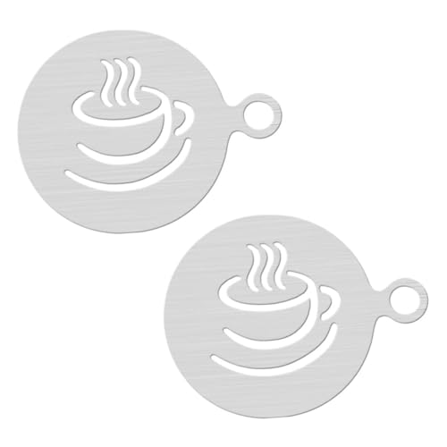 Gadpiparty 2st Kaffee-latte-form Kaffee Diy Zubehör Werkzeuge Zum Backen Von Keksen Kuchen Sprühschablonen Kaffee-werkzeuge Schicke Kaffeemaschine Cookie-schablone Silver Rostfreier Stahl von Gadpiparty