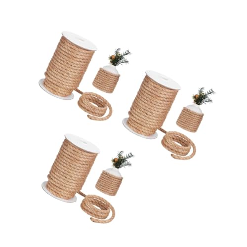 Gadpiparty 3 Rollen Umweltfreundliches Hanfseil Lasso Twine Katzenseilschnur Juteschnur Zum Basteln Outdoor-Schnur Kratzbaum Seil Bäckergarn Stoßstangen Aus Kork Aufkleber Beige Juteseil von Gadpiparty