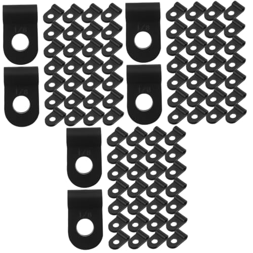 Gadpiparty 3 Sätze R-klemme Kabelklemmen Befestigungsclips Für Lichterketten Drahtklammern Seil Lichtclips Drahthalter Für Die Wand Drahtklemme Kabelclips Pvc Black 100 Stück * 3 von Gadpiparty