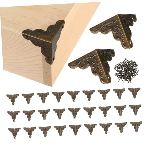 Gadpiparty 30St Bedruckte Ecken dekorative Metallleiste dekorative Eckwinkel für Holz dekorative Eckschützer Eckenschutz für Kommoden Staubecken für Treppen Sockelleiste Ecke Dark Brown von Gadpiparty