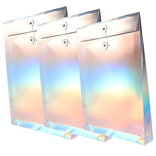 Gadpiparty 3pcs -dokumente Umhüllt Seilschlussdateiordner Holographische Papierdatei -taschen Neuheiten Dateibeutel von Gadpiparty