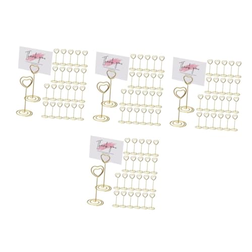 Gadpiparty 4 Sätze Esstisch-nummernhalter Kartenhalter Stehen Kartenhalter Für Hochzeitstischdekoration Tischnummer Steht Bildhalter Für Tische Memohalter Golden Metall 40 Stück * 4 von Gadpiparty