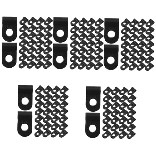 Gadpiparty 5 Sätze R-klemme Seil Lichtclips Drahthalter Für Die Wand Kabelklemmen Drahtklemme Kabelclips Lichtschlauchclips Im Freien Drahtklammern Clips Für Tv-kabel Black Pvc 100 Stück * 5 von Gadpiparty