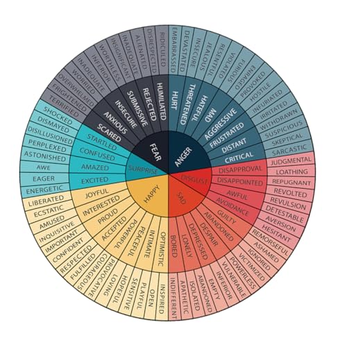 Gadpiparty Emotion-Rad-Aufkleber Abnehmbare Aufkleber Magnet-Gefühlsdiagramm Emotionsdiagramm-Aufkleber bürodekoration Psychologisches Wohlbefinden Bibel-Emotionsrad Schubladeneinlage PVC von Gadpiparty