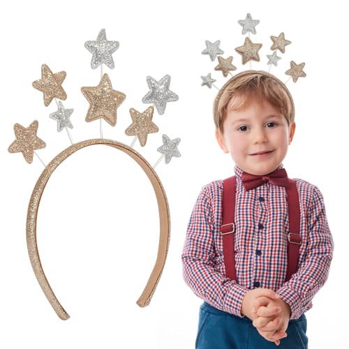 Gadpiparty Glitzer-Sterne-Stirnband Party-Star-Kopfschmuck Stern-Kopfschmuck Stirnband Mit Fünfzackigem Stern Strass-Stern-Stirnband Festival-Haarschmuck Für Mädchen Kinder Frauen von Gadpiparty