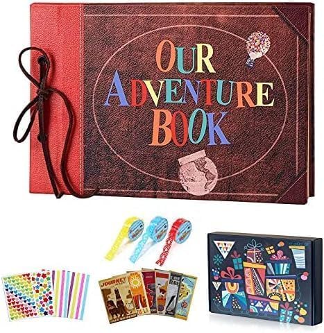 Our Adventure Book Fotoalbum Zum Selbstgestalten 60 Seiten,DIY Geschenk Scrapbooking Set für Weihnachtstag,Familie,Jahrestag,Geburtstags,Valentinstag,Hochzeit von Gaevenwin