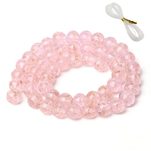 Runde Glasperlen, Großpackung, 8 mm, rosa, leuchten im Dunkeln, Glasperlen für DIY-Perlenprojekte, Armbänder, Halsketten, Ohrringe und anderen Schmuck, 20 Stück von Gaiett