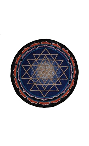 Galaxie Karmaa Shri Yantra bestickte Applikationen, Sticker, Abzeichen, Stoff und verschiedene Größen, DIY-Dekoration, zum Aufnähen auf Kleidung, Jacken, Schuhe, Taschen, Mützen – Kinder und von Galaxie Karmaa