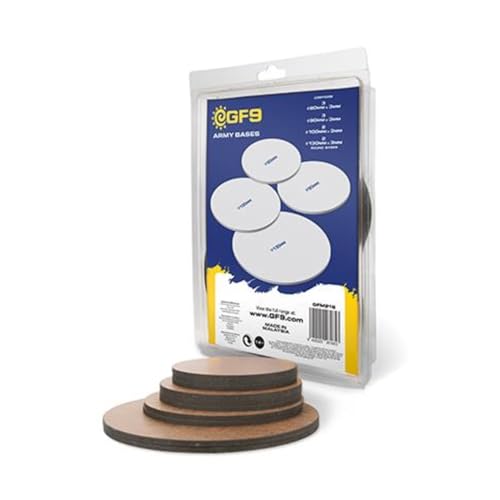 Gale Force Nine Modelling - Round MDF Bases 80mm, 90mm, 100mm, 130mm (3x80mm, 3x90mm, 2x100mm, 2x130mm) - Tabletop Gaming Bases - Teen, Young Adult von Gale Force Nine