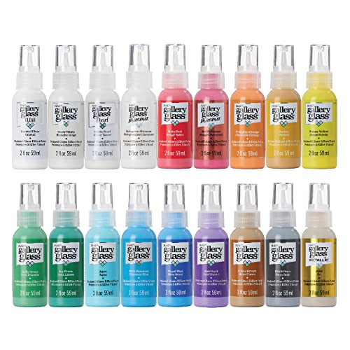 Gallery Glass Plaid Glass Windor Set 18 Colour Acrylfarbe, Glas, Farben, 29.57 ml (Pack of 1), 29 von Gallery Glass