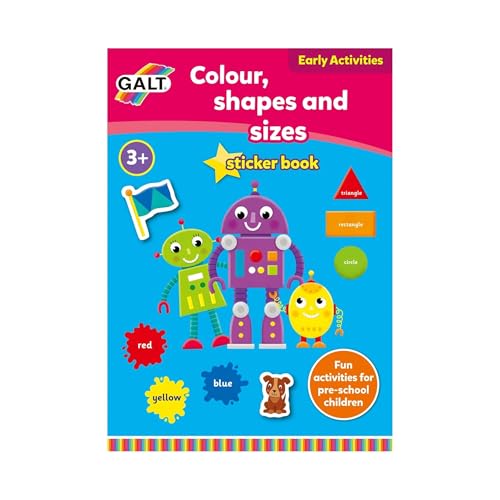 Galt Toys, Early Activities - Colour, Shapes and Sizes Book, Home Learning Activity and Sticker Book, Ages 3 Years Plus von Galt