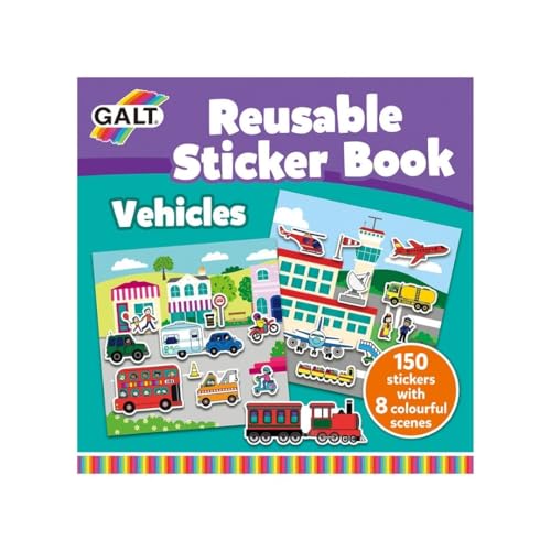 Galt Toys, Reusable Sticker Book - Vehicles, Sticker Books, Ages 3 Years Plus von Galt