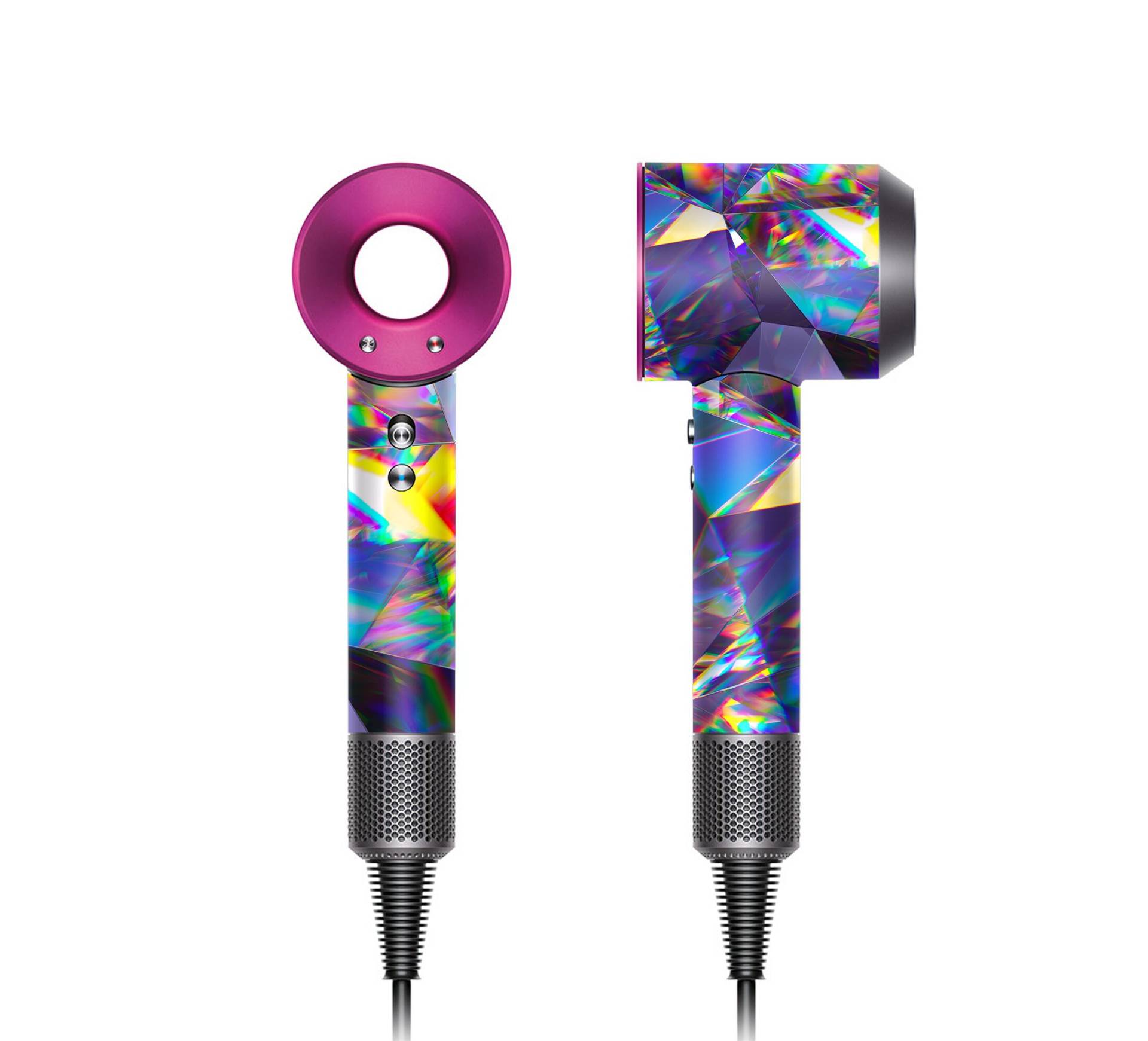 Dyson Dark Colorful Rainbow Holographic Shell Vinyl Haut Haartrockner Abstrakt Marmor Aufkleber Bunte Schutzhaut von GamersClub