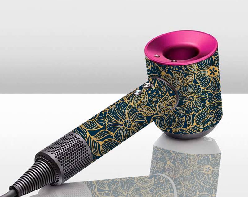 Dyson Floral Gold Mandala Muster Vinyl Haut Haartrockner Blätter Aufkleber Blumen Schutzhaut von GamersClub