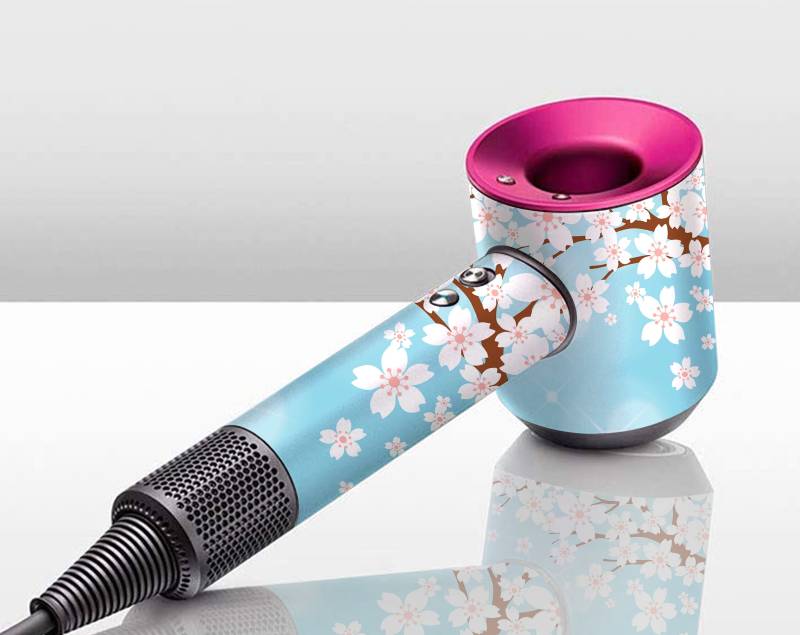 Dyson Pastell Blau Floral Muster Vinyl Haut Haartrockner Sakura Aufkleber Bunte Blumen Schutzhaut von GamersClub