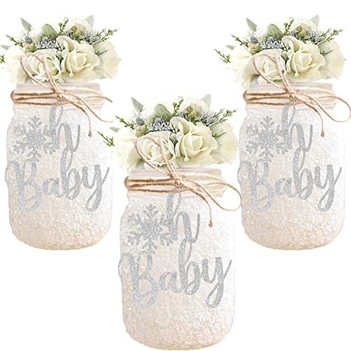 Baby-Etiketten, Schneeflocken-Design, Willkommens-Babyparty-Etikett, 24 Stück von Gankbite