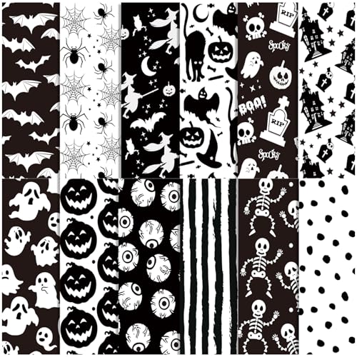 24 Blatt Halloween Day Scrapbook Papier, Halloween Thema Scrapbooking Gemusterter Kartonblock, doppelseitiges dekoratives Halloween Bastelpapier für Kartenherstellung Kunstprojekt (Halloween-C) von Gansita