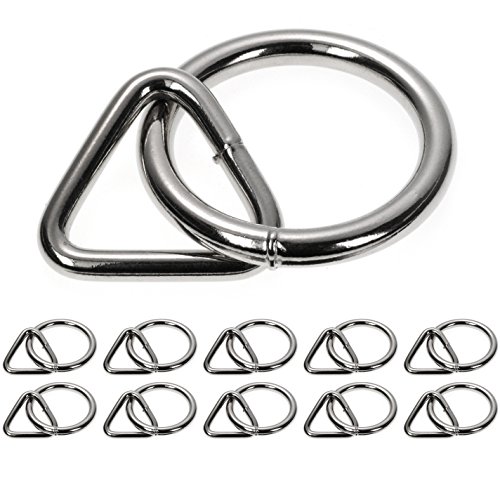 10er Set O - Ring kombiniert mit Triangel aus Stahl, Stahl-Ring,Stärke 5mm, Farbe chrom silber 10er Set O - Ring kombiniert mit Triangel aus Stahl, Stahl-Ring,Stärke 5mm, Farbe chrom silber von Ganzoo
