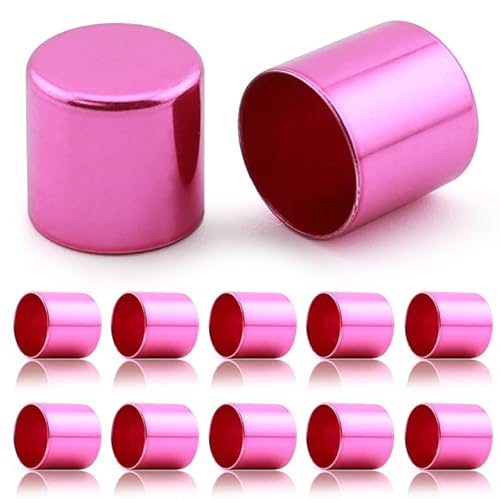 Ganzoo Endkappen aus Metall / 10er Set/für 10mm PPM Seil, Tau, Schmuck, Kordelende bei Hundeleine, Halsband, Kette, Farbe: Pink von Ganzoo