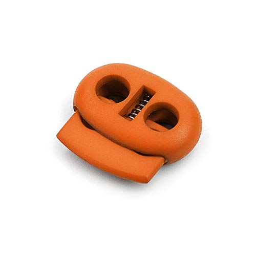 Ganzoo 5er Set Kordelstopper/Kordelklemme (Doppellochung) für Seile, Jacken UVM. Aus Kunststoff, Farbe orange; Marke von Ganzoo
