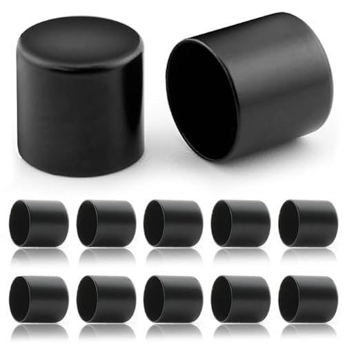 Ganzoo Endkappen aus Metall / 10er Set/für 10mm PPM Seil, Tau, Schmuck, Kordelende bei Hundeleine, Halsband, Kette, Farbe: Schwarz von Ganzoo