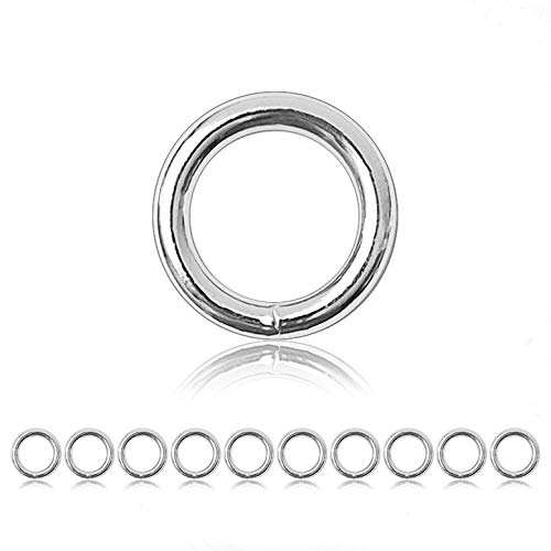 O - Ring Stahl, 10 Stück, 28mm außen, geschweißt nicht-rostend, für Paracord 550 von Ganzoo